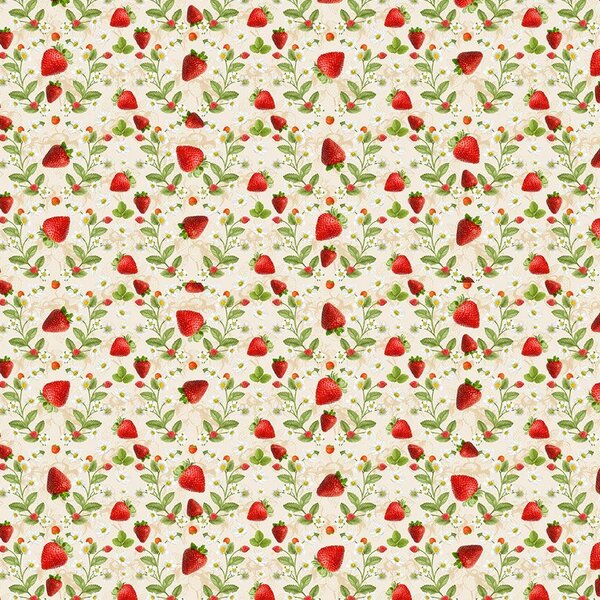 Strawberries &amp; Flowers Ecru