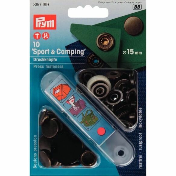 Prym Naaivrijdrukknoop sport camping 15mm messing