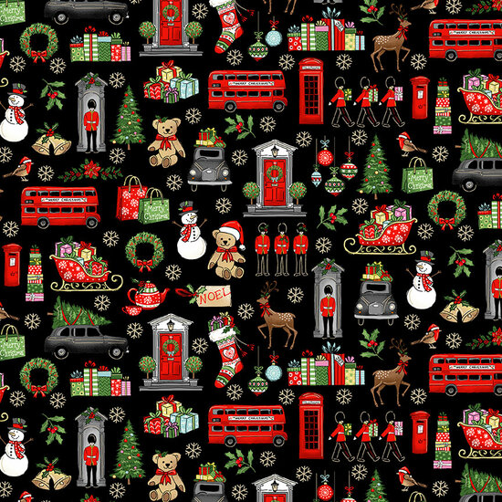 London Xmas Icons Black