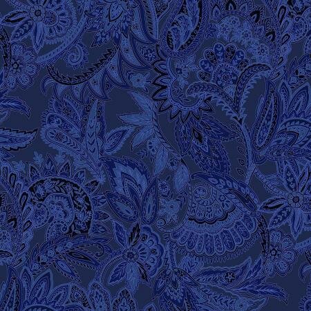  Maison - Paisley - Blue Fabric