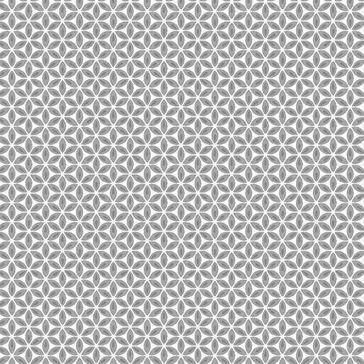 Full Bloom, Geo Flower Grey/White