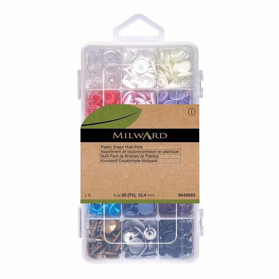 Milward Kamsnaps assortiment 15 kleuren 12,4mm