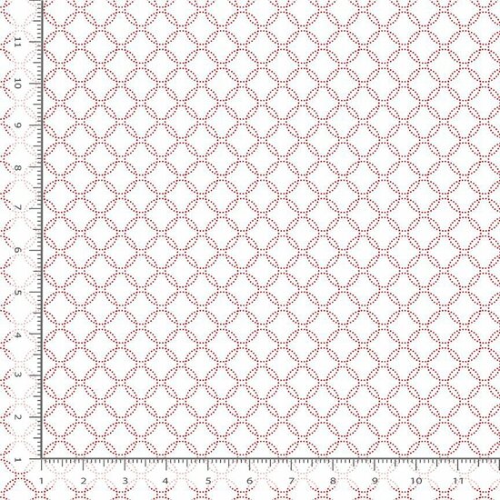 Garden Redwork Geo Dotted Circle CD3104 White