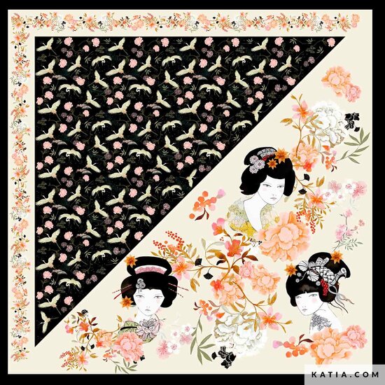 Stoffenpaneel satijn brillant Sakura Scarf