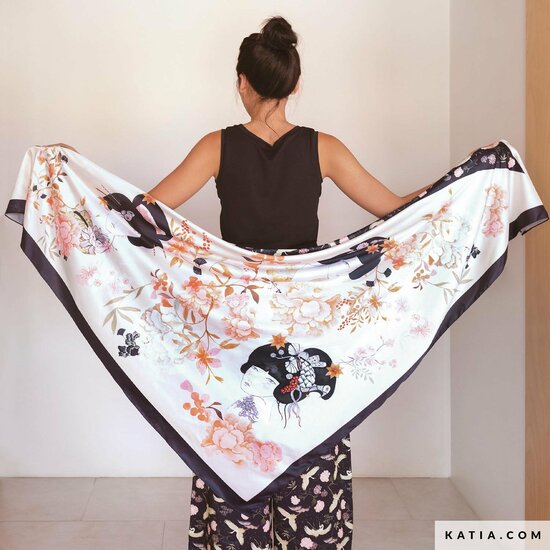 Stoffenpaneel satijn brillant Sakura Scarf