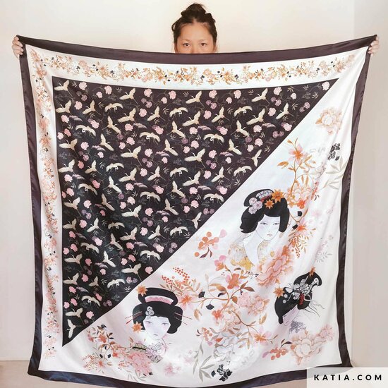 Stoffenpaneel satijn brillant Sakura Scarf
