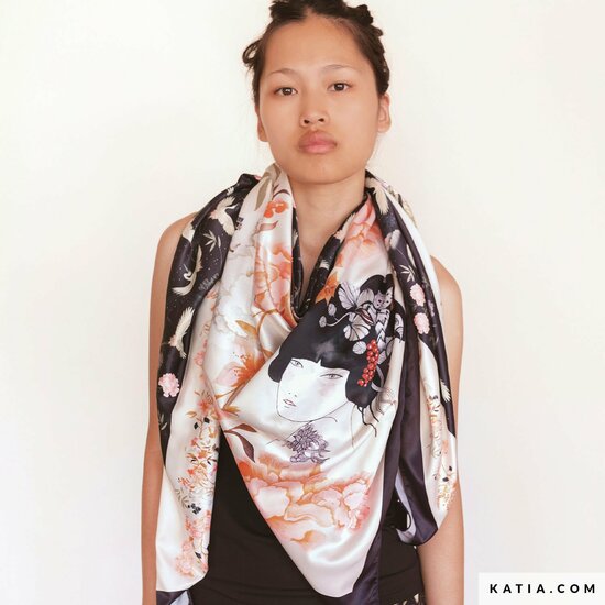 Stoffenpaneel satijn brillant Sakura Scarf