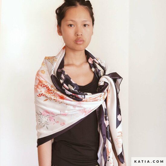 Stoffenpaneel satijn brillant Sakura Scarf