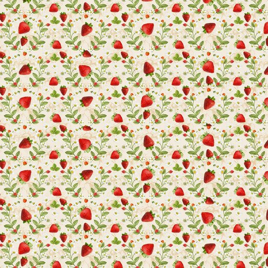 Strawberries &amp; Flowers Ecru