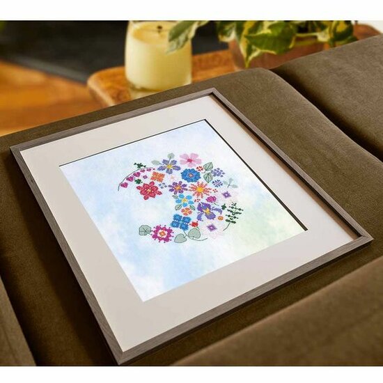 DMC Kruissteek kit Floral Moon 17,5x17,5cm