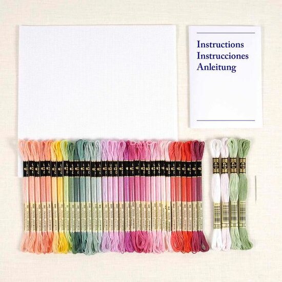 DMC Kruissteek kit vintage boeket 28,5x28,2cm