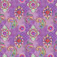 Petra, Lilac Paisley with Medallion on tonal Patchwork