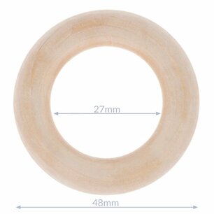 Houtenring buitenmaat 48 mm Houtenring buitenmaat 48 mm