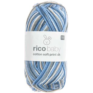 Baby Cotton Soft Print DK Blauw-Petroleum Baby Cotton Soft Print DK Blauw-Petroleum