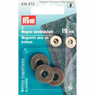 Prym magneet knopen 19 mm oud messing Prym magneet knopen 19 mm oud messing