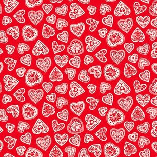Scandi Hearts Red 