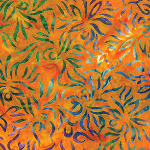Bali Tropical Outline, Floral Orange Multi Bali Tropical Outline, Floral Orange Multi