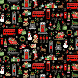 London Xmas Icons Black London Xmas Icons Black