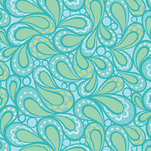 Free motion Fantasy 2, Paisley Aqua Free motion Fantasy 2, Paisley Aqua