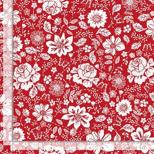 Garden Redwork Large Redwork Floral CD3101 Red