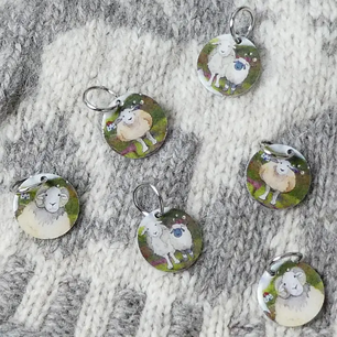 Stitch Markers met vilten schapen (set van 6) Stitch Markers met vilten schapen (set van 6)