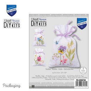 Kruidenzakje kit viooltjes set van 3