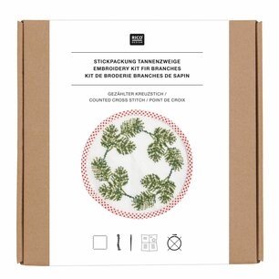 Borduurpakket onderzetter rond dennentakken