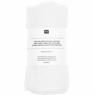 Gastendoekje met Aida-rand, wit