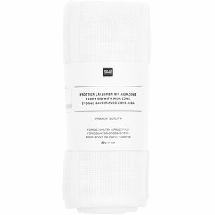 Slabbetje met Aida-rand, wit
