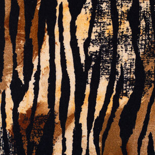 Tricot Leska met tijgerprint – Stoere rekbare stof, 150 cm breed