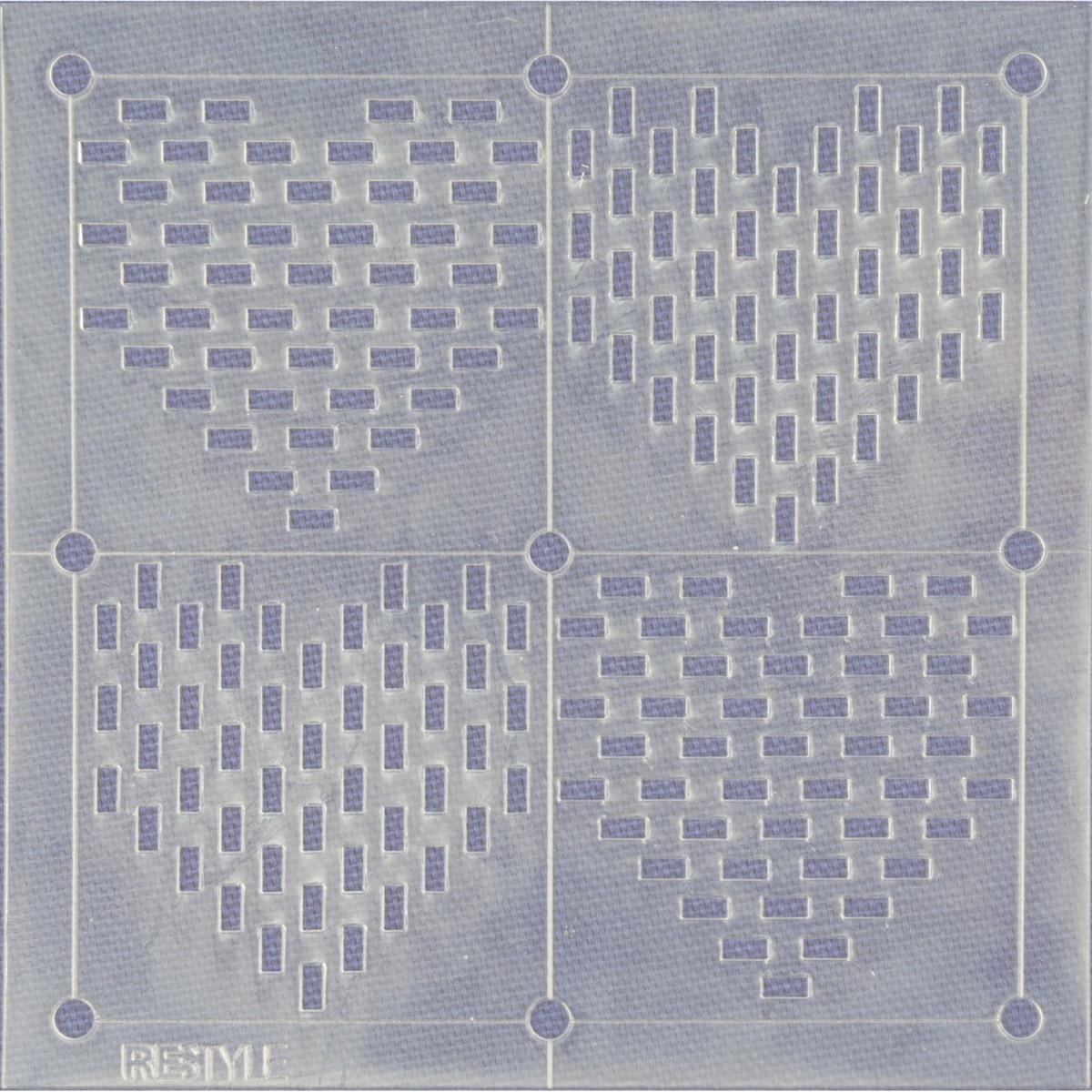 ReStyle Sashiko sjabloon harten patroon maat 10 x 10 cm