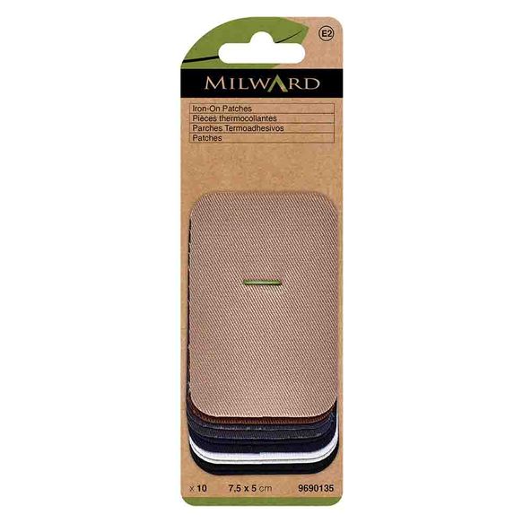Milward opstrijkbare verstelstukken – 10 mini patches katoen/polyester