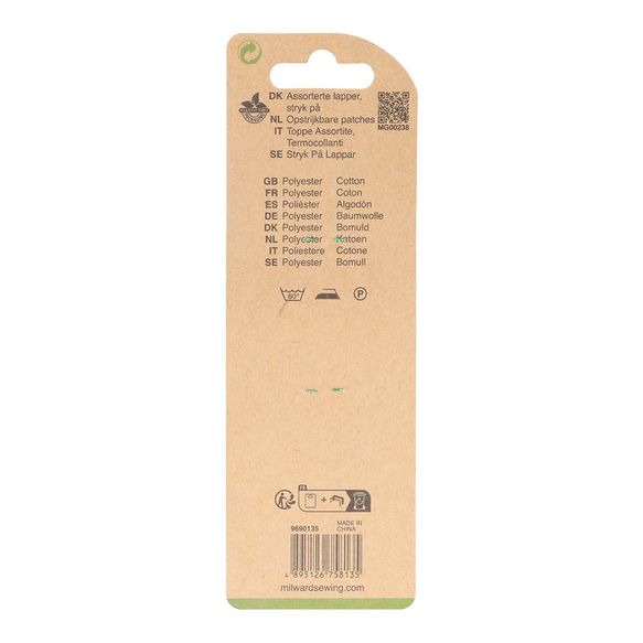 Milward opstrijkbare verstelstukken – 10 mini patches katoen/polyester