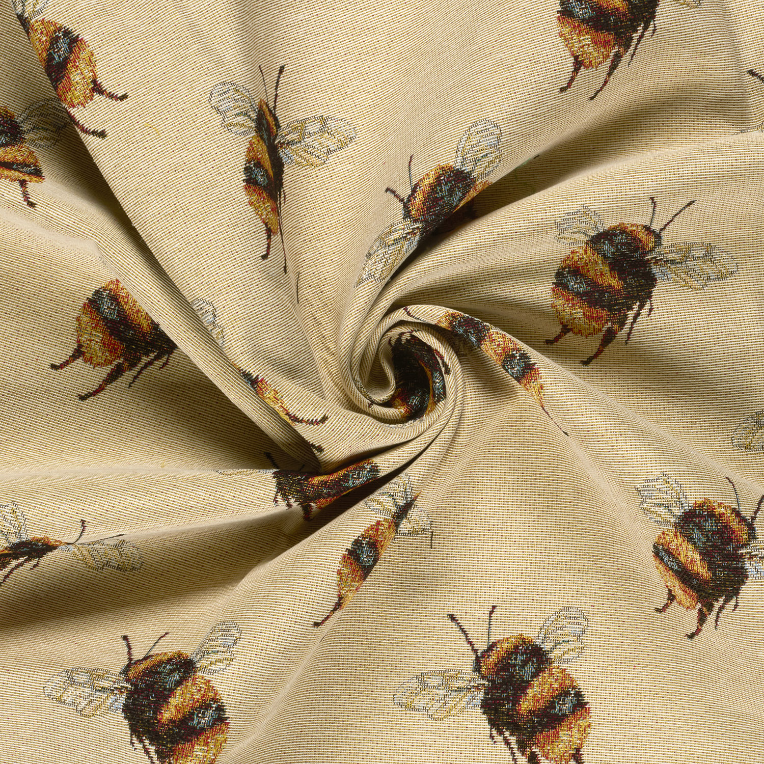 Nooteboom Gobelin Jacquard Stof Bijen Beige 140 cm