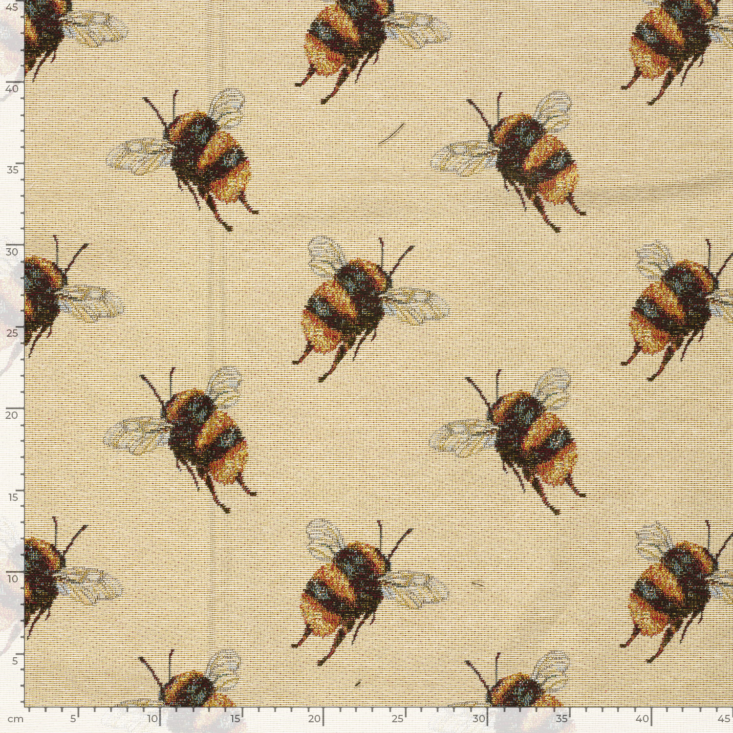 Nooteboom Gobelin Jacquard Stof Bijen Beige 140 cm